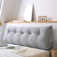 SOGA 180cm Silver Triangular Wedge Bed Pillow Headboard Backrest Bedside Tatami Cushion Home Decor - 7DAY'S