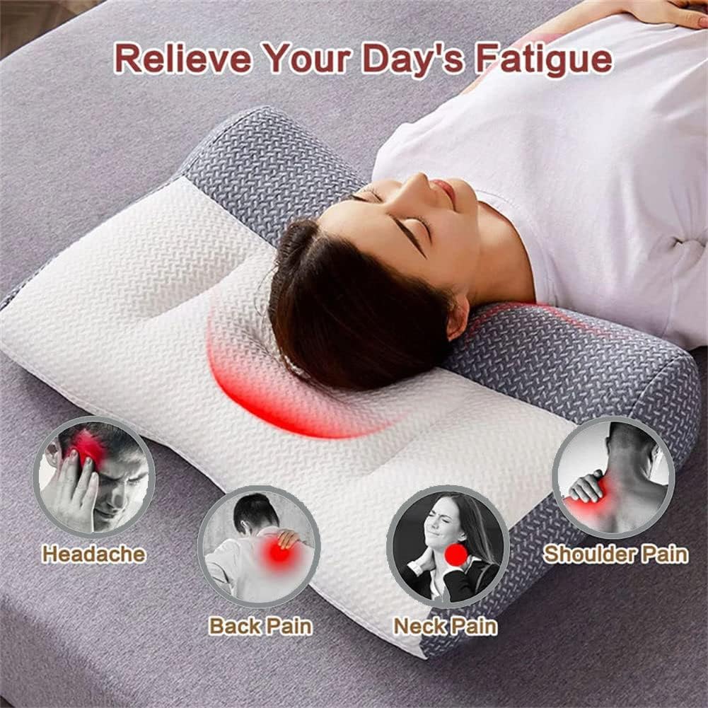 Sohobloo Neck Pillow,Super Ergonomic Pillow - Protect Your Neck and Spine,Ergonomic Pillows for Sleeping Neck,Ergonomic Pillows for Sleeping,Neck Support Pillows for Sleeping (15.7''*23.6'' - Gray) - 7DAY'S
