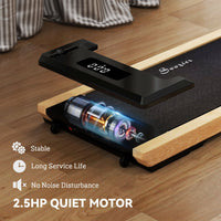 Soozier 2.5HP Walking Pad, Wood Under Desk Treadmill with Remote Control, Transport Wheels and LED Display for Home Gym Office - 7DAY'S