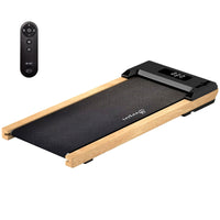 Soozier 2.5HP Walking Pad, Wood Under Desk Treadmill with Remote Control, Transport Wheels and LED Display for Home Gym Office - 7DAY'S