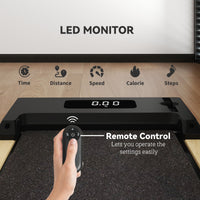 Soozier 2.5HP Walking Pad, Wood Under Desk Treadmill with Remote Control, Transport Wheels and LED Display for Home Gym Office - 7DAY'S