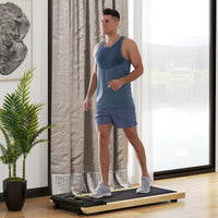 Soozier 2.5HP Walking Pad, Wood Under Desk Treadmill with Remote Control, Transport Wheels and LED Display for Home Gym Office - 7DAY'S