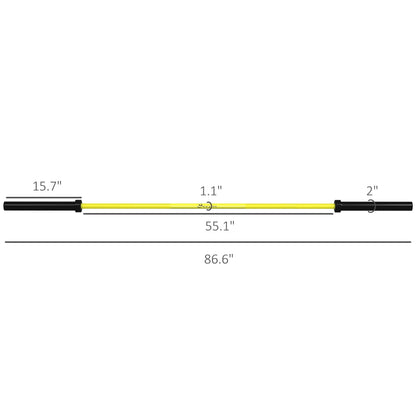 Soozier 7.2ft Weight Bar, Olympic Bar with Rotating Sleeves, Non - Slip Knurling Grip, 1500lbs Weight Capacity, Yellow - 7DAY'S