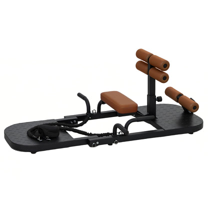 Soozier Foldable Sissy Squat Machine, Hip Thrust Machine with Push Up Stand, Multipurpose Glute Workout Equipment, Black - 7DAY'S