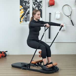 Soozier Foldable Sissy Squat Machine, Hip Thrust Machine with Push Up Stand, Multipurpose Glute Workout Equipment, Black - 7DAY'S