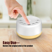 Sound Machine Easysleep White Noise Machine with 25 Soothing Sounds and Night Lights with Memory Function 32 Levels of Volume and 5 Sleep Timer Powered by AC or USB for Sleeping Relaxation (White) - 7DAY'S