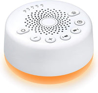 Sound Machine Easysleep White Noise Machine with 25 Soothing Sounds and Night Lights with Memory Function 32 Levels of Volume and 5 Sleep Timer Powered by AC or USB for Sleeping Relaxation (White) - 7DAY'S