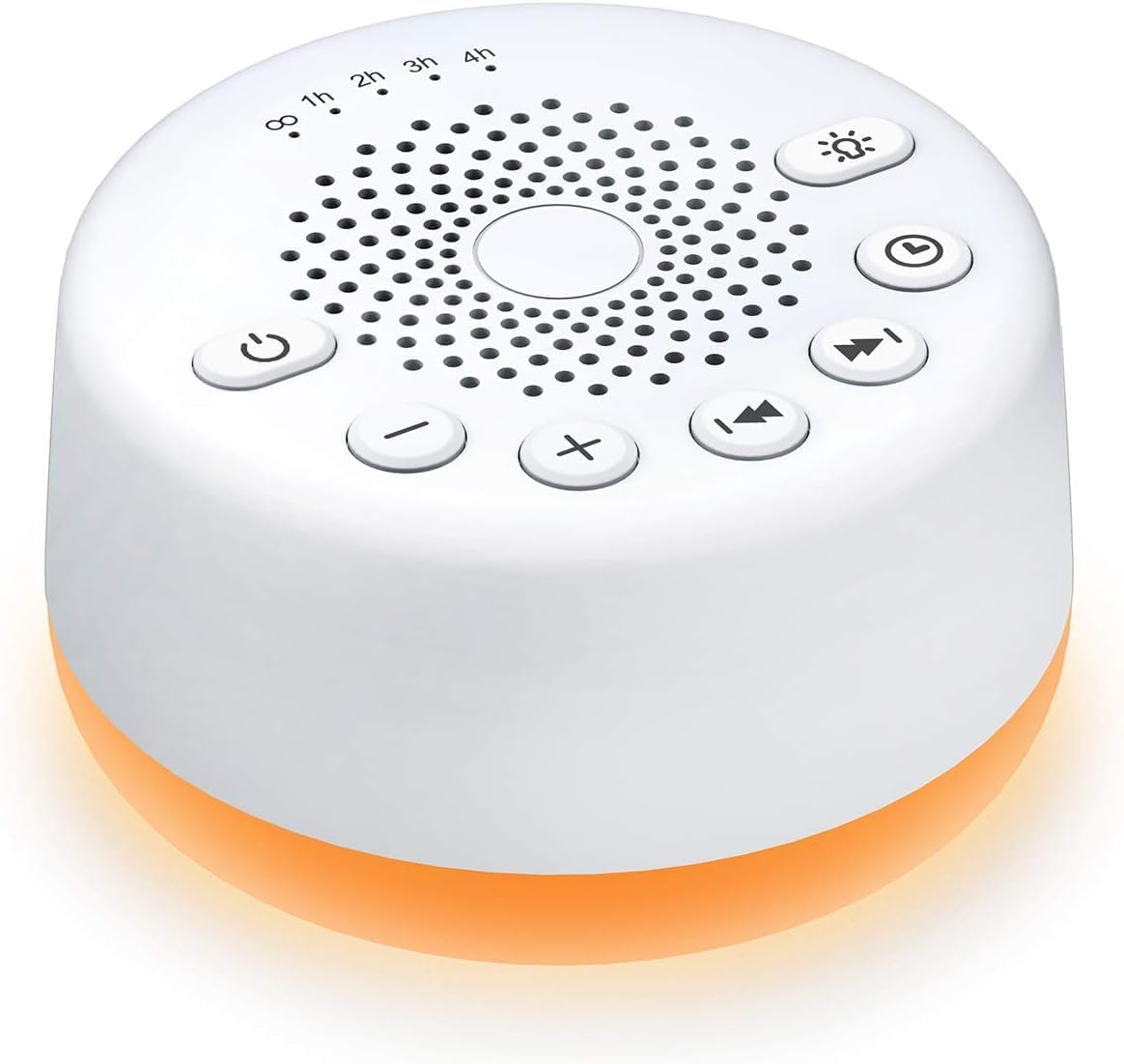Sound Machine Easysleep White Noise Machine with 25 Soothing Sounds and Night Lights with Memory Function 32 Levels of Volume and 5 Sleep Timer Powered by AC or USB for Sleeping Relaxation (White) - 7DAY'S