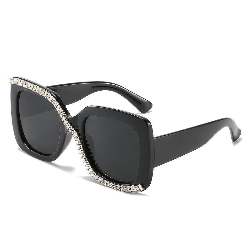 Special Design Color With Crystals Big Frame Rhinestone Bling Trendy Fashionable Sunglasses - 7DAY'S