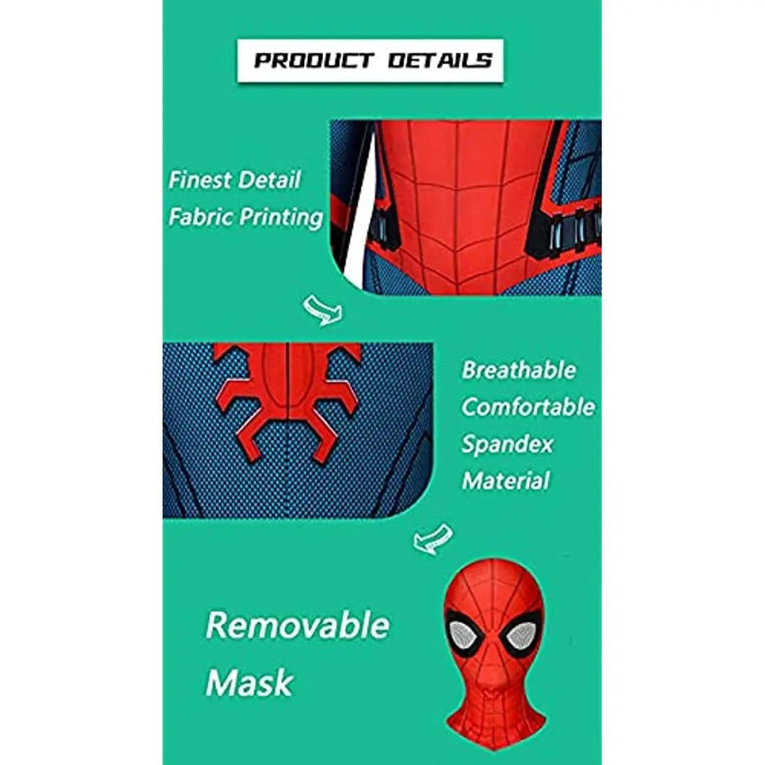 Spiderman Costume for Kids Adult Tobey Maguire Cosplay Bodysuit Superhero Zentai Suit Jumpsuit Halloween Carnival Party Costumes - 7DAY'S