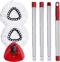 Spin Mop Head, Base, Handle Replacement For O Cedar Easy Wring Microfiber Spin Mop, 2 Microfiber Mop Refills, 1 Triangle Mop Head Cover And 30 - 58 In Mop Handle Set Combo - 7DAY'S