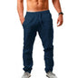 Sports pants new spring/summer fashion brand men's hip - hop breathable cotton linen solid color simple drawstring wide leg pants - 7DAY'S