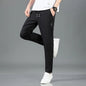 Spring Summer Waist Drawing Solid Color Thin Business Casual Trousers Outdoor Elastic Breathable Straight Tube Sneaker - 7DAY'S