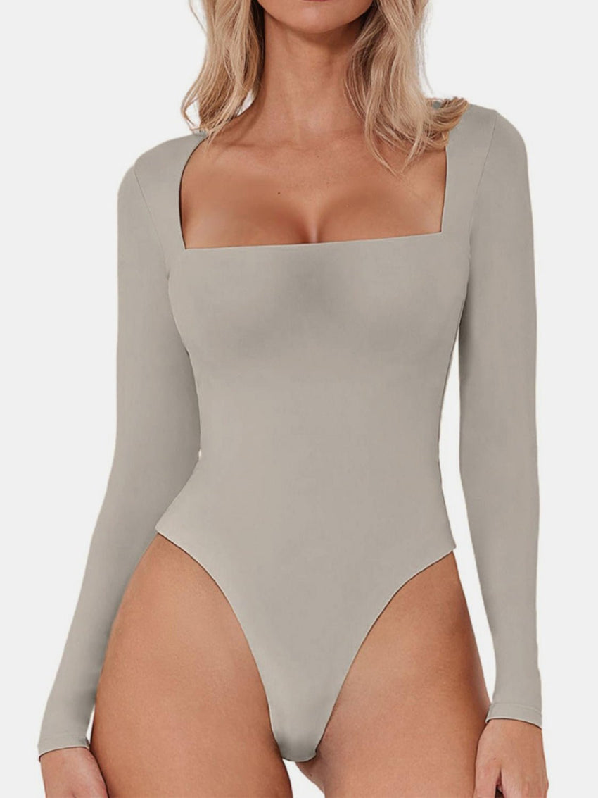 Square Neck Long Sleeve Bodysuit - 7DAY'S