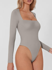 Square Neck Long Sleeve Bodysuit - 7DAY'S