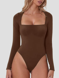 Square Neck Long Sleeve Bodysuit - 7DAY'S