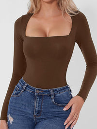 Square Neck Long Sleeve Bodysuit - 7DAY'S