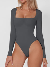 Square Neck Long Sleeve Bodysuit - 7DAY'S