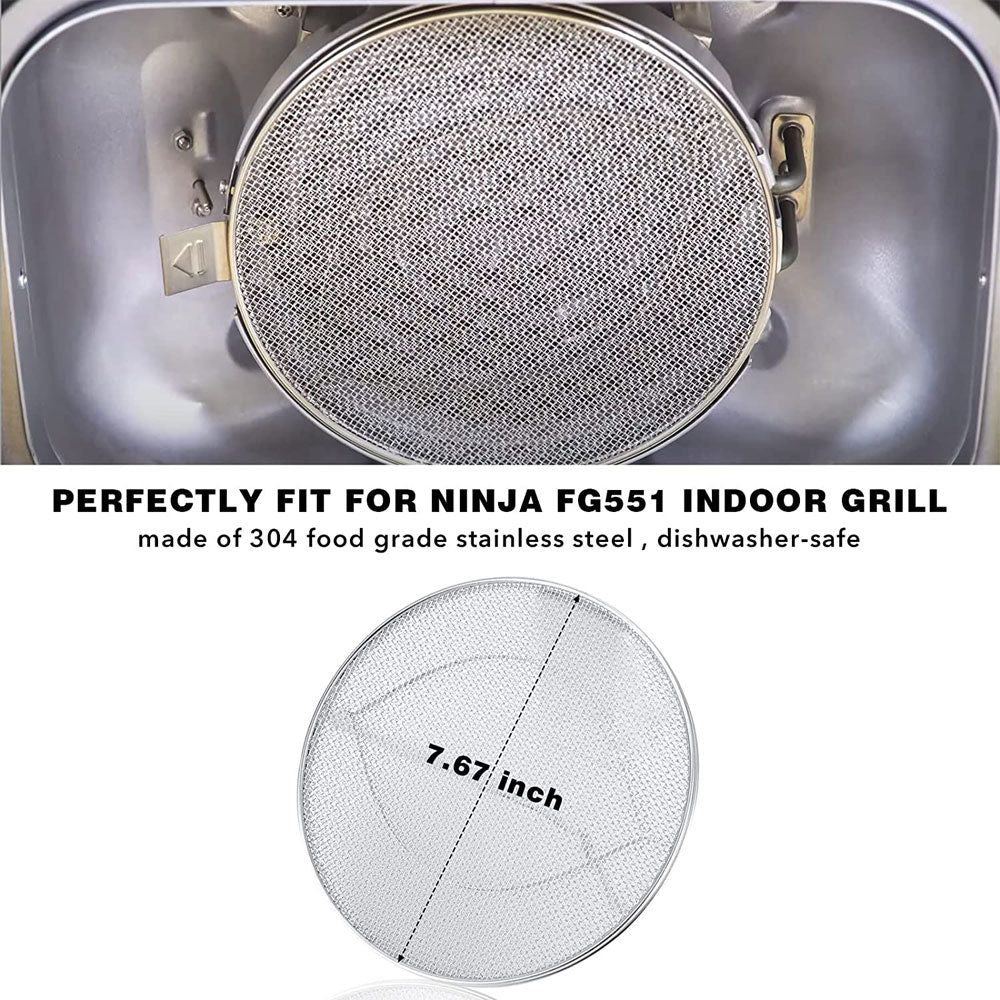 Stainless Steel Splatter Shield for Ninja Foodi FG550, Air Fryer Accessories for Ninja Foodi 5 - in - 1 Indoor Grill - 7DAY'S