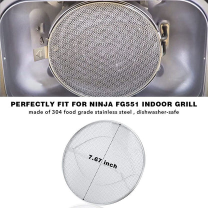 Stainless Steel Splatter Shield for Ninja Foodi FG550, Air Fryer Accessories for Ninja Foodi 5 - in - 1 Indoor Grill - 7DAY'S