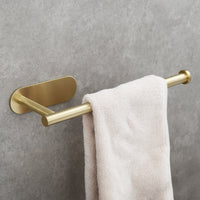 Stainless Steel Towel Holder Adhesive Lengthen Toilet Paper Holder for 2 Roll Papers, Brushed Gold - 7DAY'S