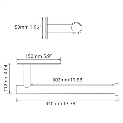 Stainless Steel Towel Holder Adhesive Lengthen Toilet Paper Holder for 2 Roll Papers, Brushed Gold - 7DAY'S