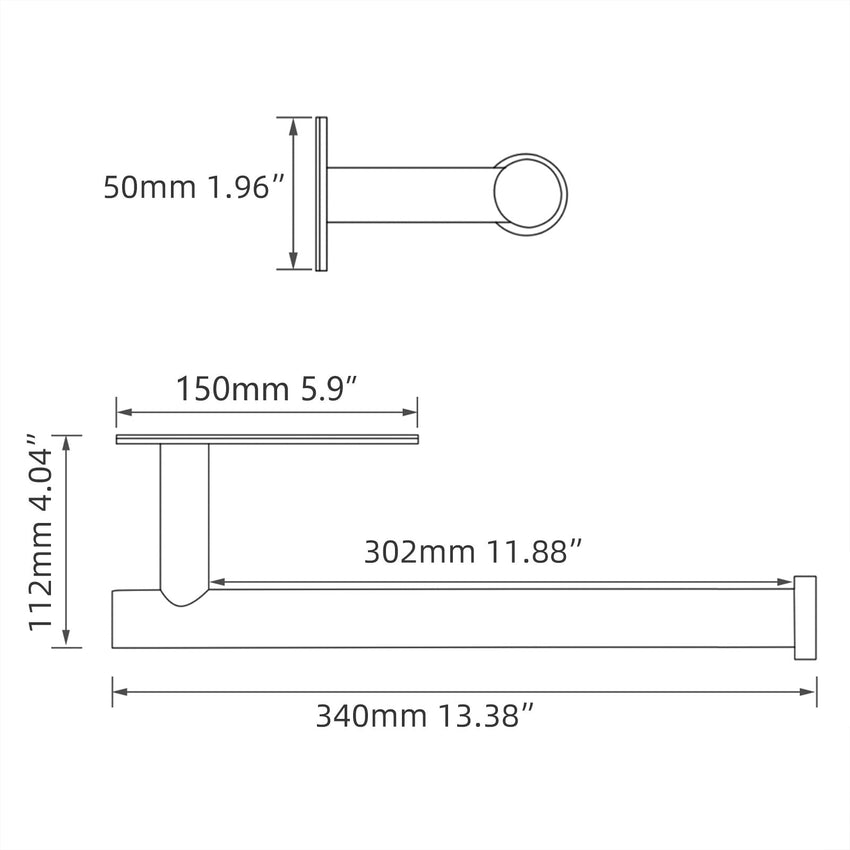 Stainless Steel Towel Holder Adhesive Lengthen Toilet Paper Holder for 2 Roll Papers, Brushed Gold - 7DAY'S