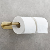 Stainless Steel Towel Holder Adhesive Lengthen Toilet Paper Holder for 2 Roll Papers, Brushed Gold - 7DAY'S