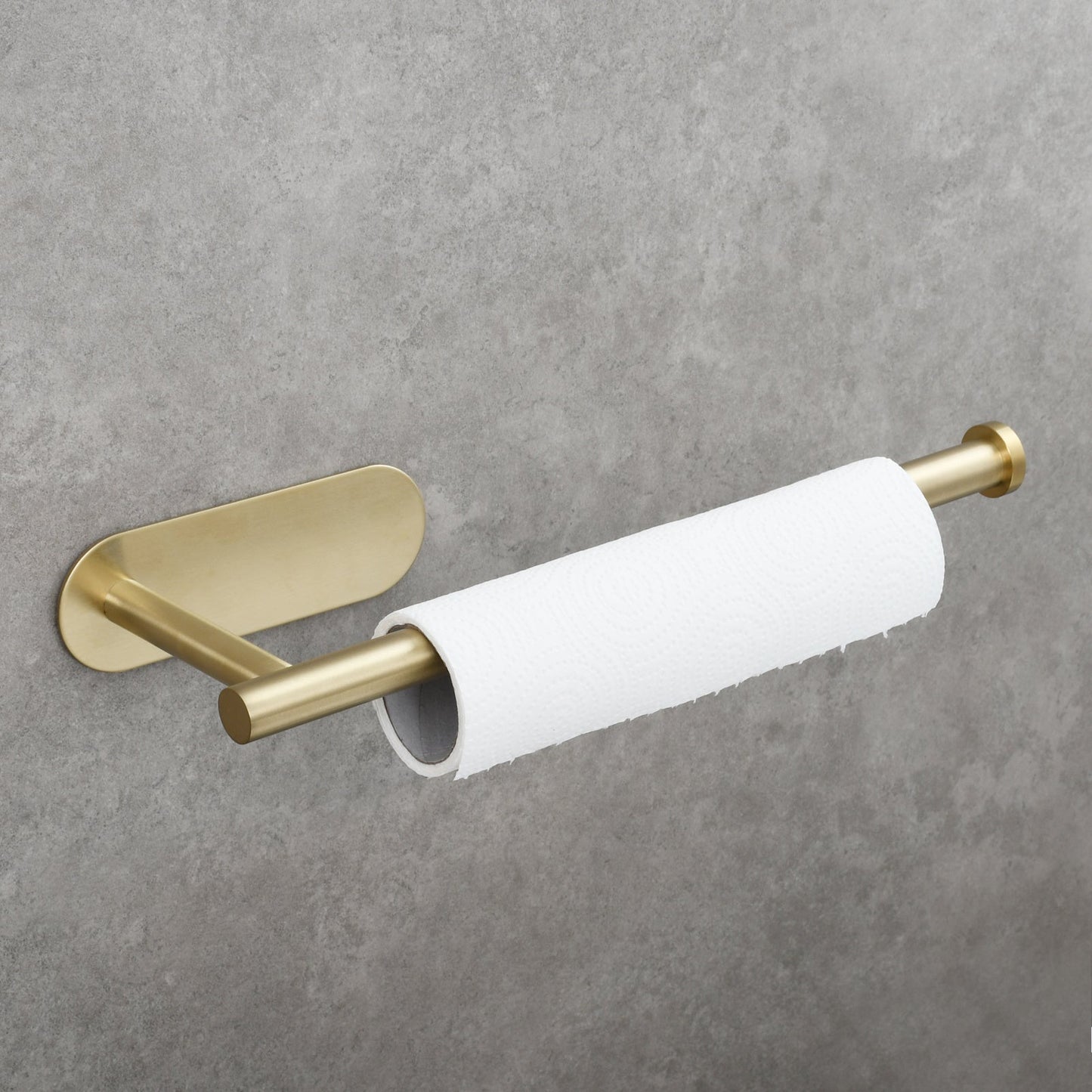 Stainless Steel Towel Holder Adhesive Lengthen Toilet Paper Holder for 2 Roll Papers, Brushed Gold - 7DAY'S
