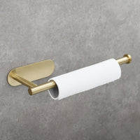 Stainless Steel Towel Holder Adhesive Lengthen Toilet Paper Holder for 2 Roll Papers, Brushed Gold - 7DAY'S