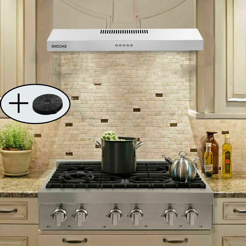 Stainless Steel Under Cabinet Range Hood Vent Cooking 230 CFM Kitchen 3 Speed cooker hood - 7DAY'S