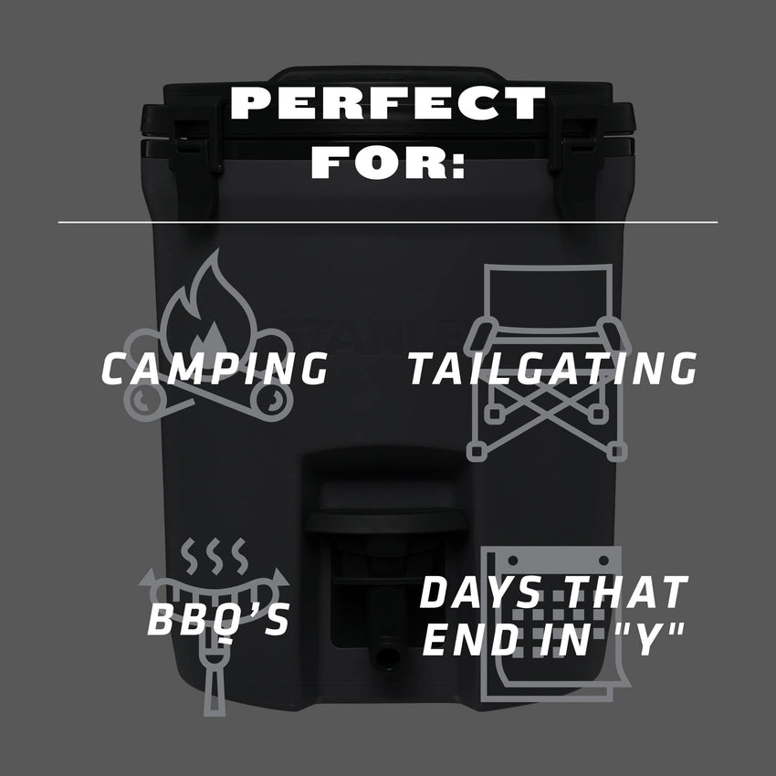 STANLEY Adventure 2 Gallon Fast Flow Water Jug, Ice Water Dispenser, Insulated Beverage Cooler with Easy Pour Spigot and Latched Foam Lid - 7DAY'S