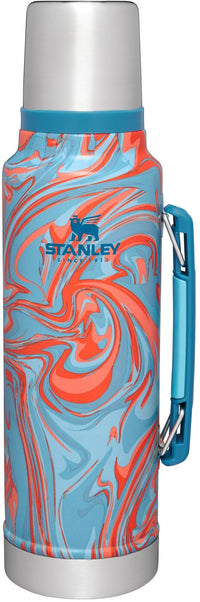 Stanley Classic Legendary Vacuum Bottle 1.1 qt | Wide Mouth with Leakproof Cup Lid | Keep Drinks Hot or Cold | Packable for Travel | Insulated Stainless Steel Thermos | BPA - Free | Hammertone Lake - 7DAY'S