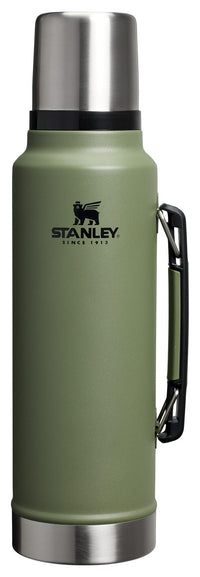 Stanley Classic Legendary Vacuum Bottle 1.1 qt | Wide Mouth with Leakproof Cup Lid | Keep Drinks Hot or Cold | Packable for Travel | Insulated Stainless Steel Thermos | BPA - Free | Hammertone Lake - 7DAY'S