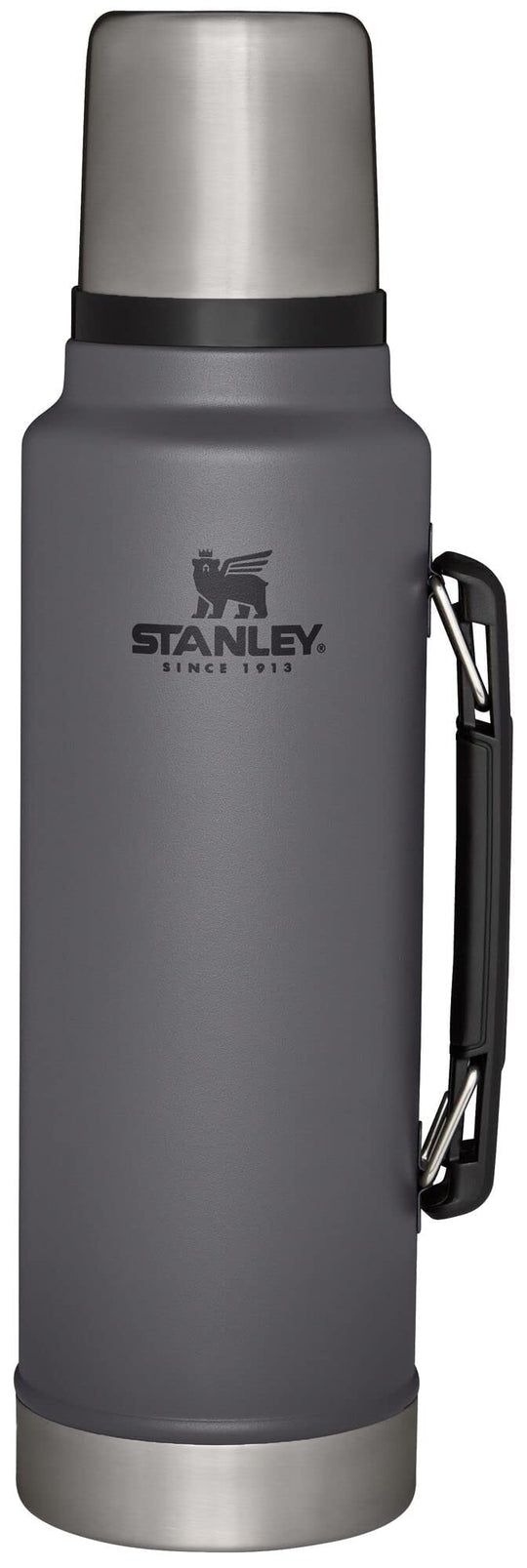 Stanley Classic Legendary Vacuum Bottle 1.1 qt | Wide Mouth with Leakproof Cup Lid | Keep Drinks Hot or Cold | Packable for Travel | Insulated Stainless Steel Thermos | BPA-Free | Hammertone Lake