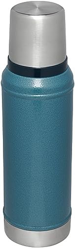 Stanley Classic Legendary Vacuum Bottle 1.1 qt | Wide Mouth with Leakproof Cup Lid | Keep Drinks Hot or Cold | Packable for Travel | Insulated Stainless Steel Thermos | BPA - Free | Hammertone Lake - 7DAY'S