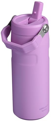 Stanley IceFlow Flip Straw 2.0 Water Bottle 24 oz | Built - In Straw for Travel and Sports | Lightweight and Leak Resistant | Insulated Stainless Steel | BPA - Free | Prickly Pear - 7DAY'S