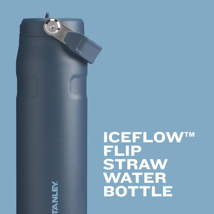 Stanley IceFlow Flip Straw 2.0 Water Bottle 24 oz | Built - In Straw for Travel and Sports | Lightweight and Leak Resistant | Insulated Stainless Steel | BPA - Free | Prickly Pear - 7DAY'S