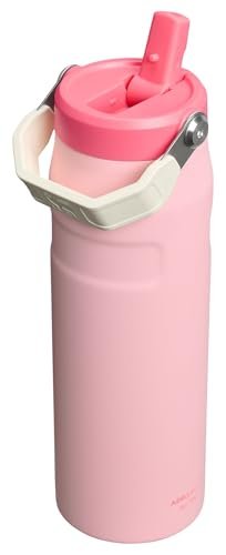 Stanley IceFlow Flip Straw 2.0 Water Bottle 24 oz | Built - In Straw for Travel and Sports | Lightweight and Leak Resistant | Insulated Stainless Steel | BPA - Free | Prickly Pear - 7DAY'S
