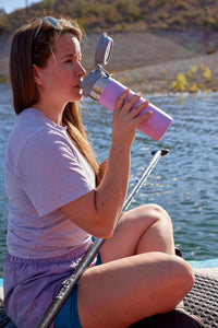 Stanley Quick Flip GO Water Bottle 24 oz | Push Button Lid | Leakproof and Packable for Travel and Sports | Insulated Stainless Steel | BPA - Free | Azure - 7DAY'S