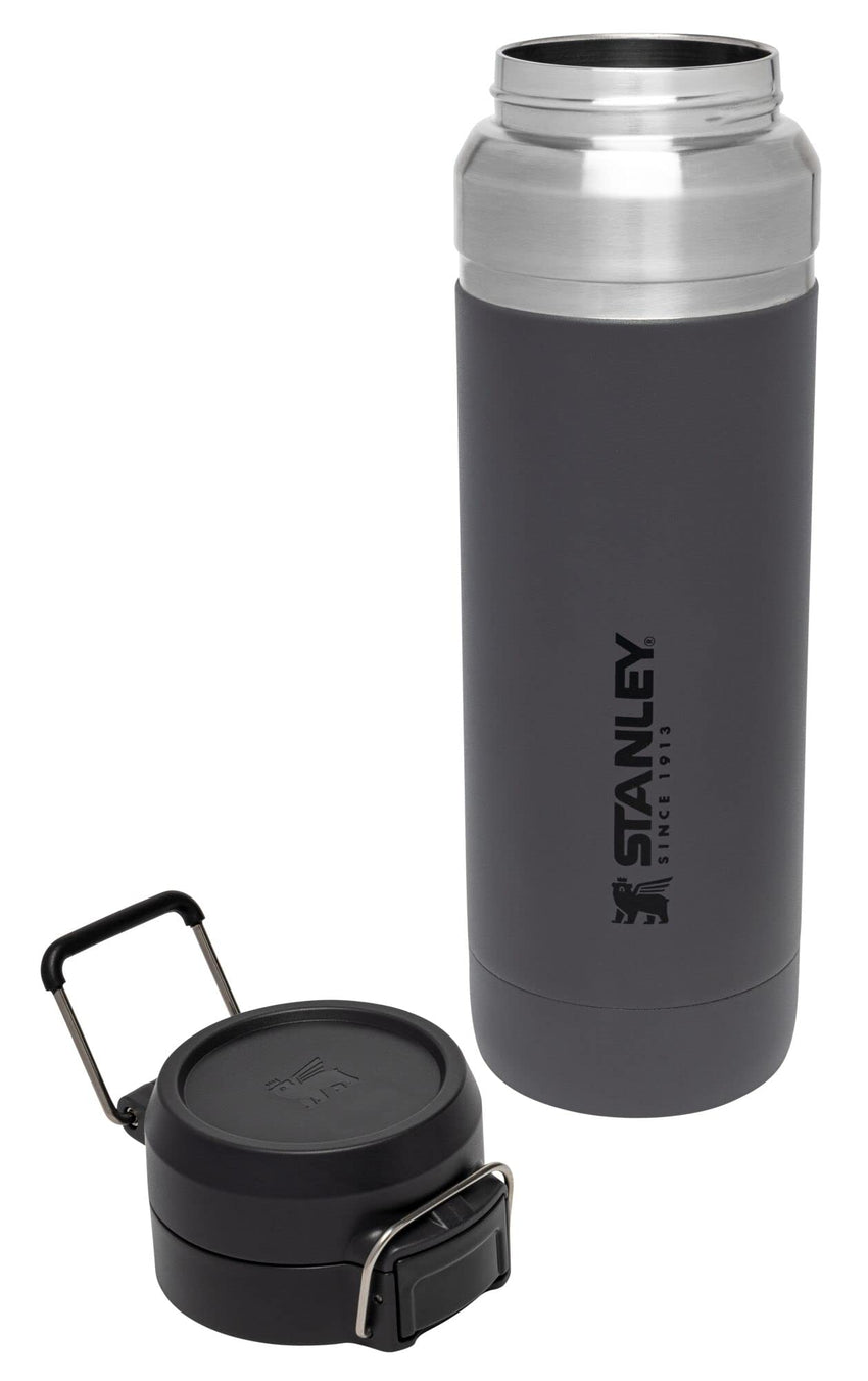Stanley Quick Flip GO Water Bottle 24 oz | Push Button Lid | Leakproof and Packable for Travel and Sports | Insulated Stainless Steel | BPA - Free | Azure - 7DAY'S