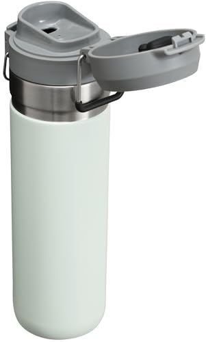 Stanley Quick Flip GO Water Bottle 24 oz | Push Button Lid | Leakproof and Packable for Travel and Sports | Insulated Stainless Steel | BPA - Free | Azure - 7DAY'S