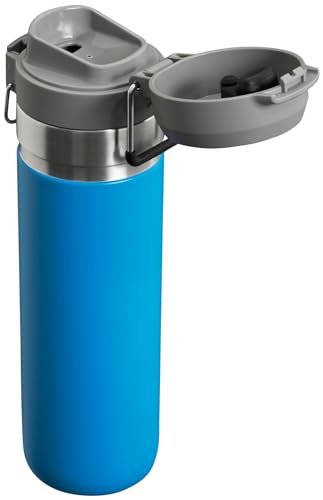 Stanley Quick Flip GO Water Bottle 24 oz | Push Button Lid | Leakproof and Packable for Travel and Sports | Insulated Stainless Steel | BPA - Free | Azure - 7DAY'S