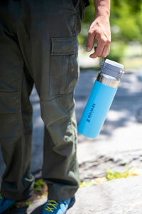 Stanley Quick Flip GO Water Bottle 24 oz | Push Button Lid | Leakproof and Packable for Travel and Sports | Insulated Stainless Steel | BPA - Free | Azure - 7DAY'S