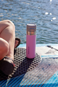 Stanley Quick Flip GO Water Bottle 24 oz | Push Button Lid | Leakproof and Packable for Travel and Sports | Insulated Stainless Steel | BPA - Free | Azure - 7DAY'S