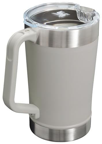 Stanley Stay - Chill Pitcher 64 oz | Cold Water, Beer, and Drink Pitcher with Lid | Large Capacity Durable Beverage Container with Handle | Insulated Stainless Steel | BPA - Free | Ash - 7DAY'S