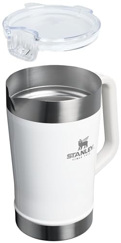 Stanley Stay - Chill Pitcher 64 oz | Cold Water, Beer, and Drink Pitcher with Lid | Large Capacity Durable Beverage Container with Handle | Insulated Stainless Steel | BPA - Free | Ash - 7DAY'S