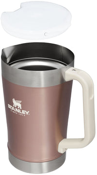Stanley Stay - Chill Pitcher 64 oz | Cold Water, Beer, and Drink Pitcher with Lid | Large Capacity Durable Beverage Container with Handle | Insulated Stainless Steel | BPA - Free | Ash - 7DAY'S