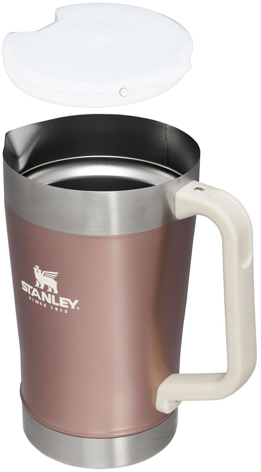 Stanley Stay - Chill Pitcher 64 oz | Cold Water, Beer, and Drink Pitcher with Lid | Large Capacity Durable Beverage Container with Handle | Insulated Stainless Steel | BPA - Free | Ash - 7DAY'S