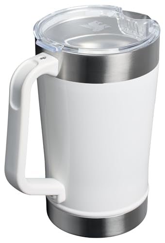 Stanley Stay - Chill Pitcher 64 oz | Cold Water, Beer, and Drink Pitcher with Lid | Large Capacity Durable Beverage Container with Handle | Insulated Stainless Steel | BPA - Free | Ash - 7DAY'S